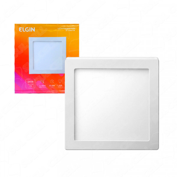 Luminaria Painel Plafon de Embutir 24w Led Quadrado 2700K 1920lm