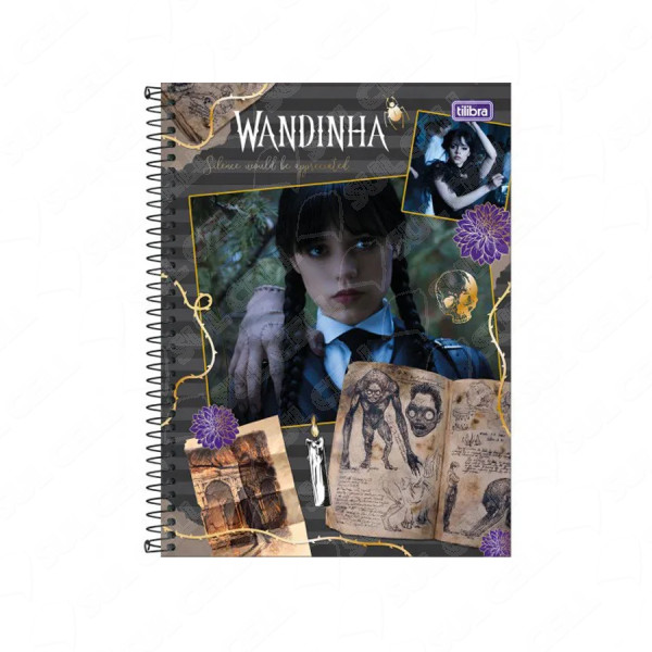 Caderno Espiral Capa Dura Wandinha 1mat 80 Folhas 200 X 275mm 348392 Tilibra Acabaram De Chegar 2376